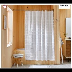 Organic Stripe Stitch Candlewick Shower Curtain